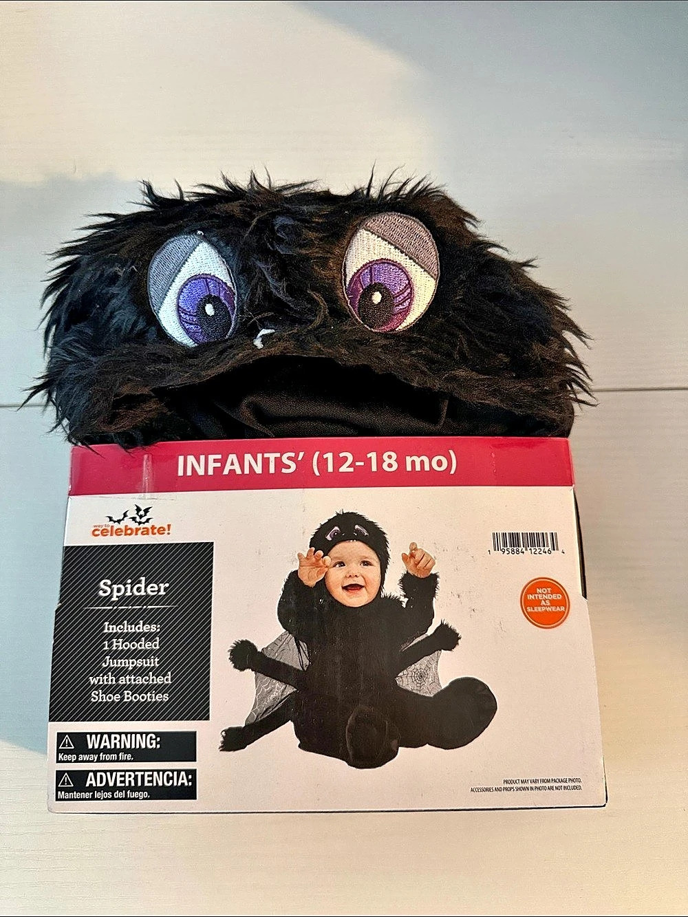 Celebrate! Spider Infant Costume! Spider Costume Baby 12-18M NWT